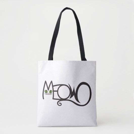 Miau-Katzen-Typografie Tasche (Vorderseite)
