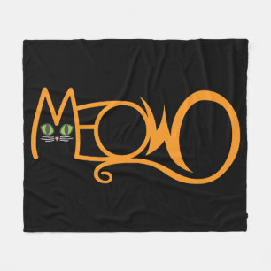 Miau-Katzentypografie ORANGE Fleecedecke