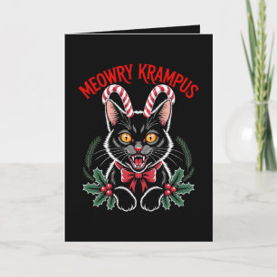 Miau Krampus Weihnachten schwarze Katze Zuckerstan Karte