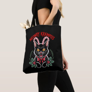 Miau Krampus Weihnachten schwarze Katze Zuckerstan Tasche
