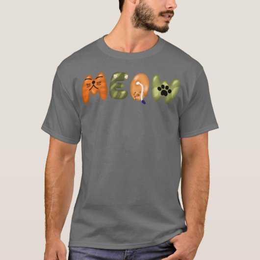 Miau lustig T-Shirt (Vorderseite)