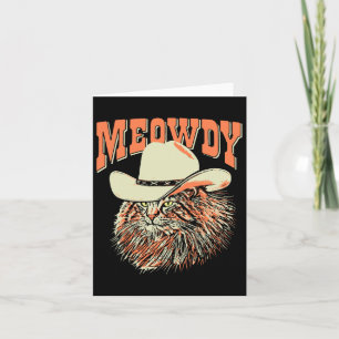 Miau! Lustige Country-Musik Katze Cowboyhut Vintag Karte