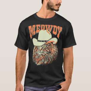 Miau! Lustige Country-Musik-Katze Cowboyhut Vintag T-Shirt