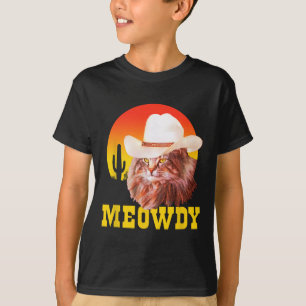 Miau! Lustige Country-Musik-Katze Cowboyhut Vintag T-Shirt
