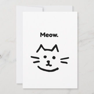 Miau. Lustige einfache Katze Einladung