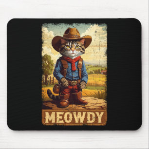 Miau lustiger Landkatzenhut Vintage Cowboy C Mousepad