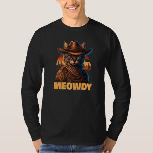 Miau-Mashup aus Miau und Howdy Country-Musik-Katze T-Shirt