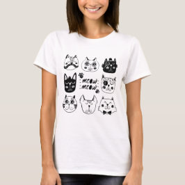 Miau Miau Süßes Kawaii-Katzenliebhaber-T-Shirt T-Shirt
