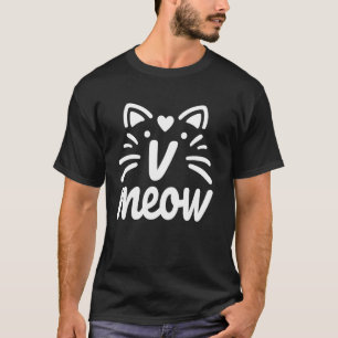 Miau-Monogramm-Initialen Buchstabe V Katze Haustie T-Shirt