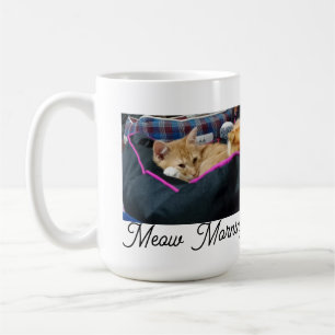 Miau Morgen , Foto, Text, Rücktext, ersetzbar  Kaffeetasse