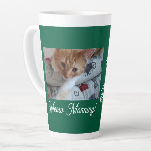 Miau Morgen , Foto, Text, Rücktext, ersetzbar Milchtasse