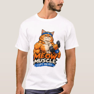 Miau Muskel Ich Heben Dich Pet Lustiges Gym Katze T-Shirt