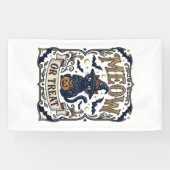 Miau oder Behandle Halloween-Katze Gruselige Katze Banner (Horizontal)