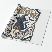 Miau oder Behandle Halloween-Katze Gruselige Katze Geschenkpapier (Ungerollt)