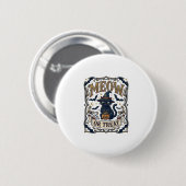 Miau oder Behandle Katze Halloween Gruselige Katze Button (Vorne & Hinten)