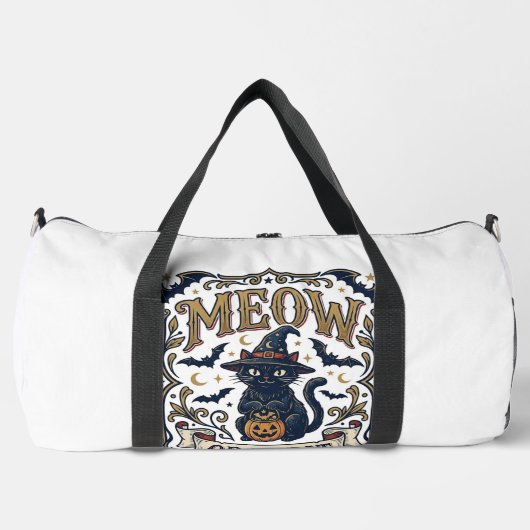 Miau oder Behandle Katze Halloween Gruselige Katze Duffle Bag (Vorderseite)