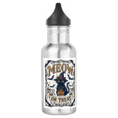 Miau oder Behandle Katze Halloween Gruselige Katze Edelstahlflasche (Links)