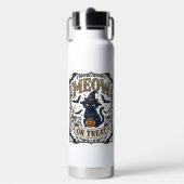 Miau oder Behandle Katze Halloween Gruselige Katze Trinkflasche (Vorderseite)