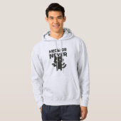 Miau oder Nie – Lustige schwarze Katze Hoodie (Vorne ganz)