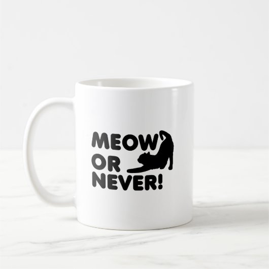 Miau oder Nie Lustiger Becher Kaffeetasse (Links)
