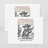 Miau Partner Cowboy Katze Begleitkarte (Vorne/Hinten)