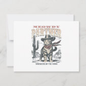 Miau Partner Cowboy-Katze Einladung (Rückseite)