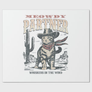 Miau Partner Cowboy Katze  Geschenkpapier