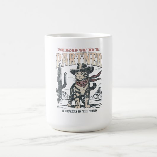 Miau Partner Cowboy-Katze Kaffeetasse (Mittel)