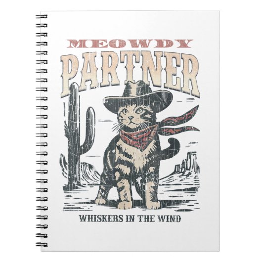 Miau Partner Cowboy Katze Notizblock (Vorderseite)
