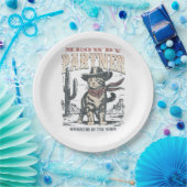 Miau Partner Cowboy Katze  Pappteller (Party)