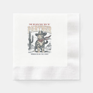 Miau Partner Cowboy Katze Serviette