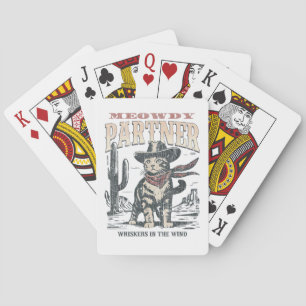 Miau Partner Cowboy-Katze  Spielkarten