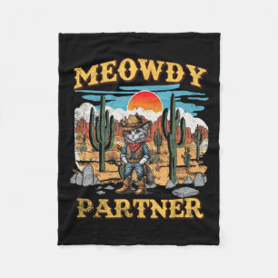 Miau Partner Katze Western Cowboy Vintage Katze Mi Fleecedecke
