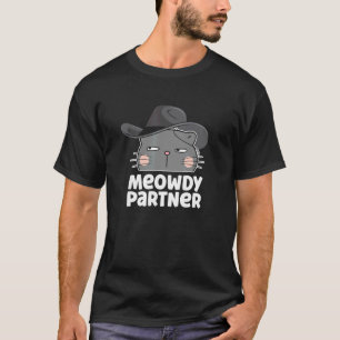 Miau Partner Lustige Katze Miau Cowboy Wortspiel f T-Shirt