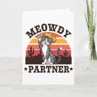Miau Partner Western Lustige Katze Miau Vintage Me Karte