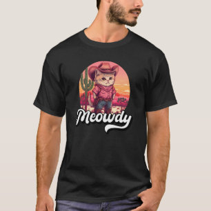 Miau Texas Katze Meme Country-Musik Cowgirl Niedli T-Shirt