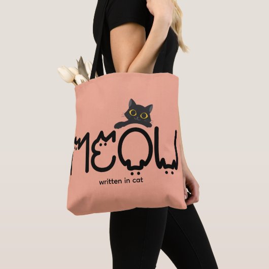 MIAU von Katze geschrieben - Katzenmutter, Katzenl Tasche (Von Nahem)
