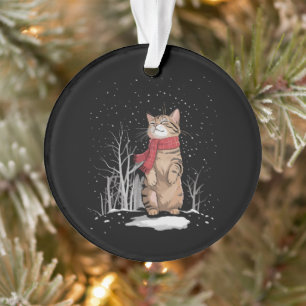 Miau Weihnachten Katzen Weihnachten Schnee Kätzche Ornament