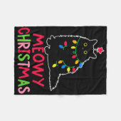 Miau Weihnachten Xmas Lichter schwarze Katzen-Pyja Fleecedecke (Vorderseite (Horizontal))
