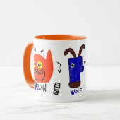 Miau Wuff Orange Tasse (Vorderseite Links)