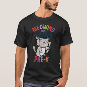 Miauen in die Vorschule Katze Zurück zur Schule Vi T-Shirt