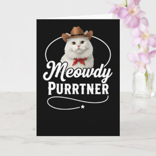 Miauiger Purrtner Lustiger Katzen-Cowboy Western P Karte