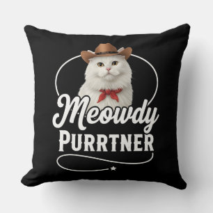 Miauiger Purrtner Lustiger Katzen-Cowboy Western P Kissen