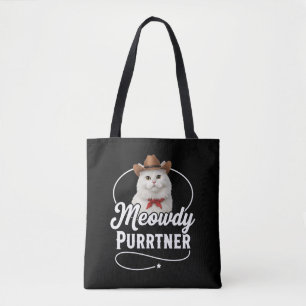 Miauiger Purrtner Lustiger Katzen-Cowboy Western P Tasche