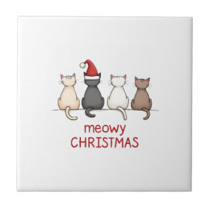 Miauiges Katmas Katzen Weihnachten Süße Kätzchen K Fliese