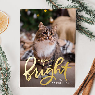 Miaumiau und Bright Script Katze Foto Folien Feiertagskarte