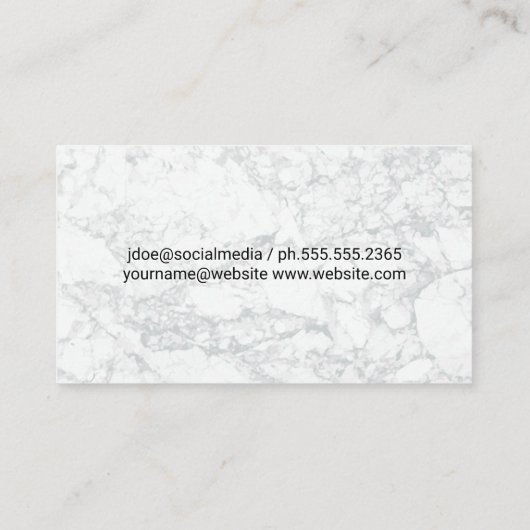 Mic | Blogger | Podcast Host | Marmor Visitenkarte (Rückseite)