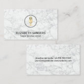 Mic | Blogger | Podcast Host | Marmor Visitenkarte (Vorne/Hinten)