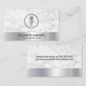 Mic | Blogger | Podcast-Host | Marmormetall Visitenkarte (Vorne/Hinten)