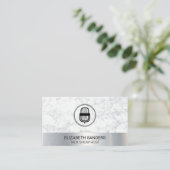 Mic | Blogger | Podcast Host | Marmormetall Visitenkarte (Stehend Vorderseite)